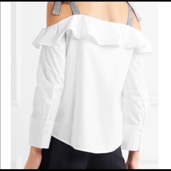 J.Crew Off The Shoulder White Button up bl… M - Picture 8 of 8